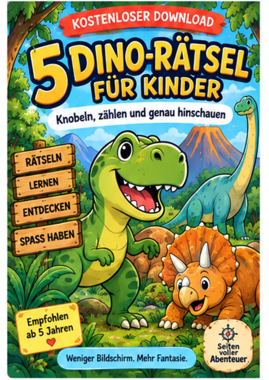 Kostenlose Dino-Rätsel für Kinder zum Ausdrucken