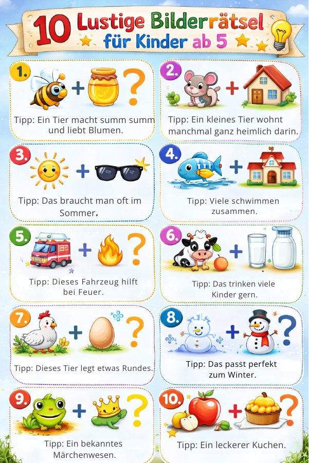 Vorschau der ersten Seite: 10 lustige Bilderrätsel