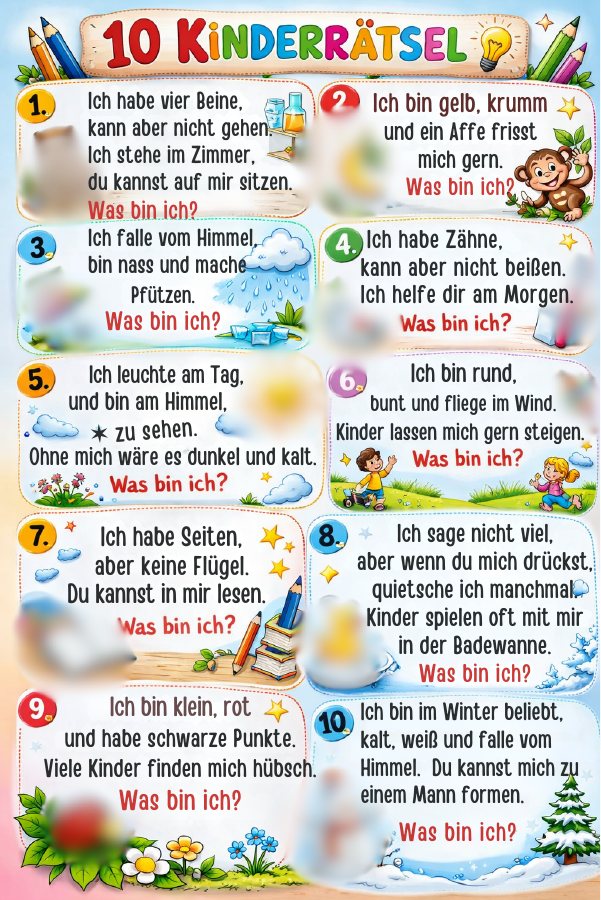 Vorschau der ersten Seite: 10 Kinderrätsel