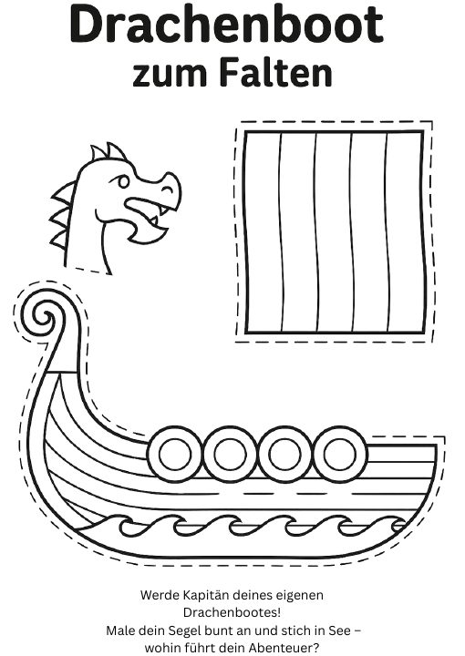 Vorschau der ersten Seite: Bastelvorlage Drachenboot