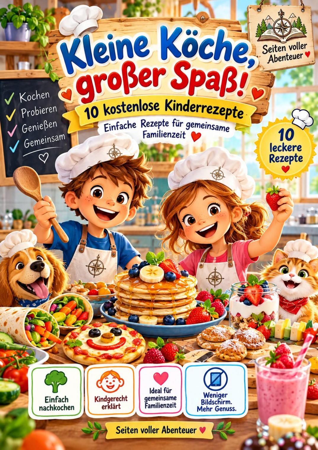 Cover des PDFs 10 kostenlose Kinderrezepte – Kleine Köche, großer Spaß