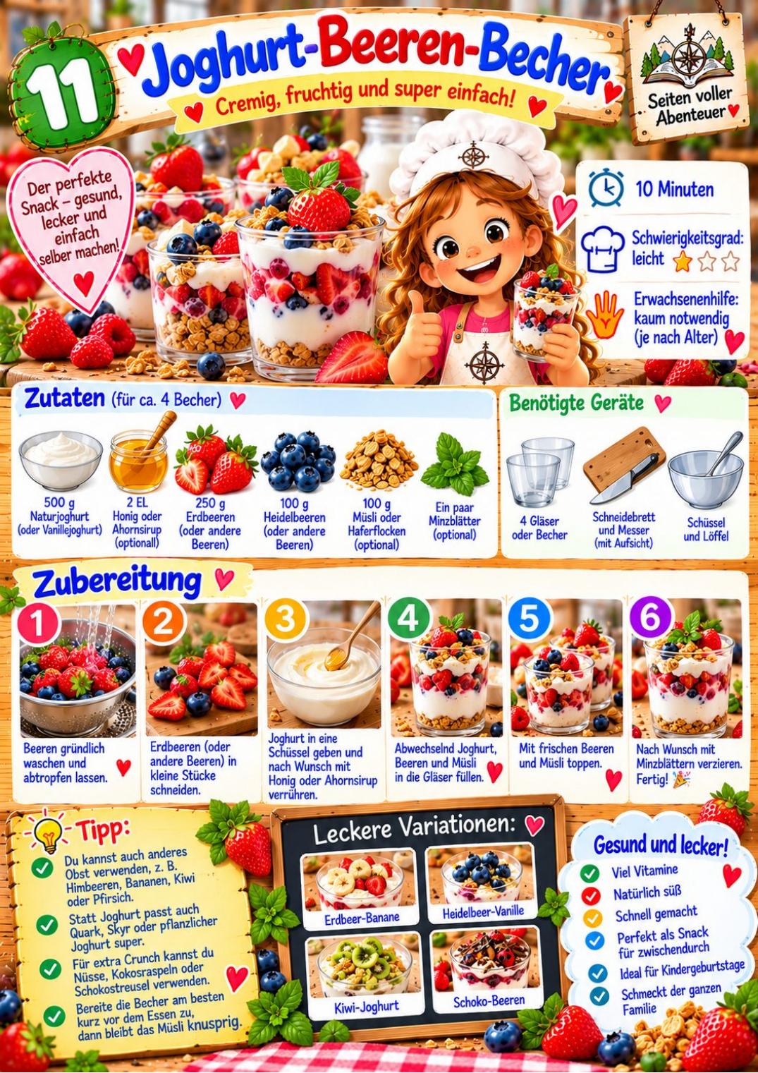 Originale PDF-Seite mit dem Rezept Joghurt-Beeren-Becher