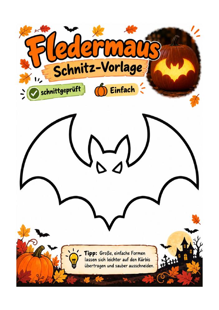 Schnitzvorlage Fledermaus