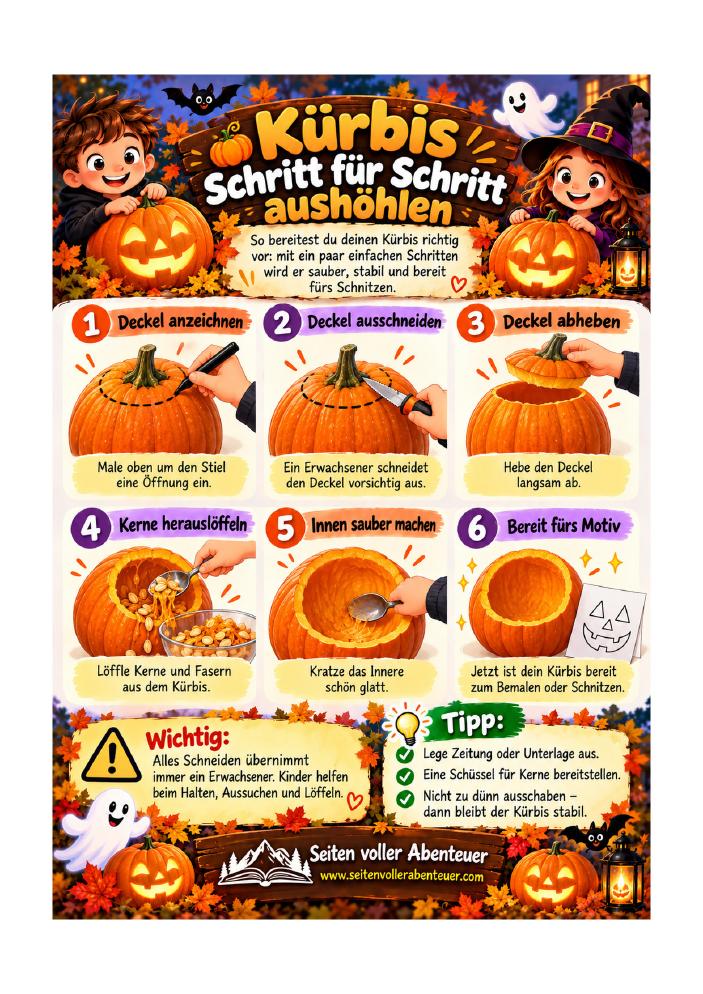 Originale PDF-Seite: Kürbis Schritt für Schritt schnitzen