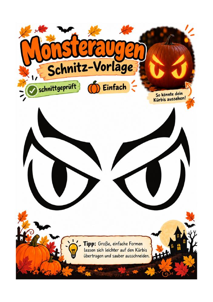 Schnitzvorlage Monsteraugen