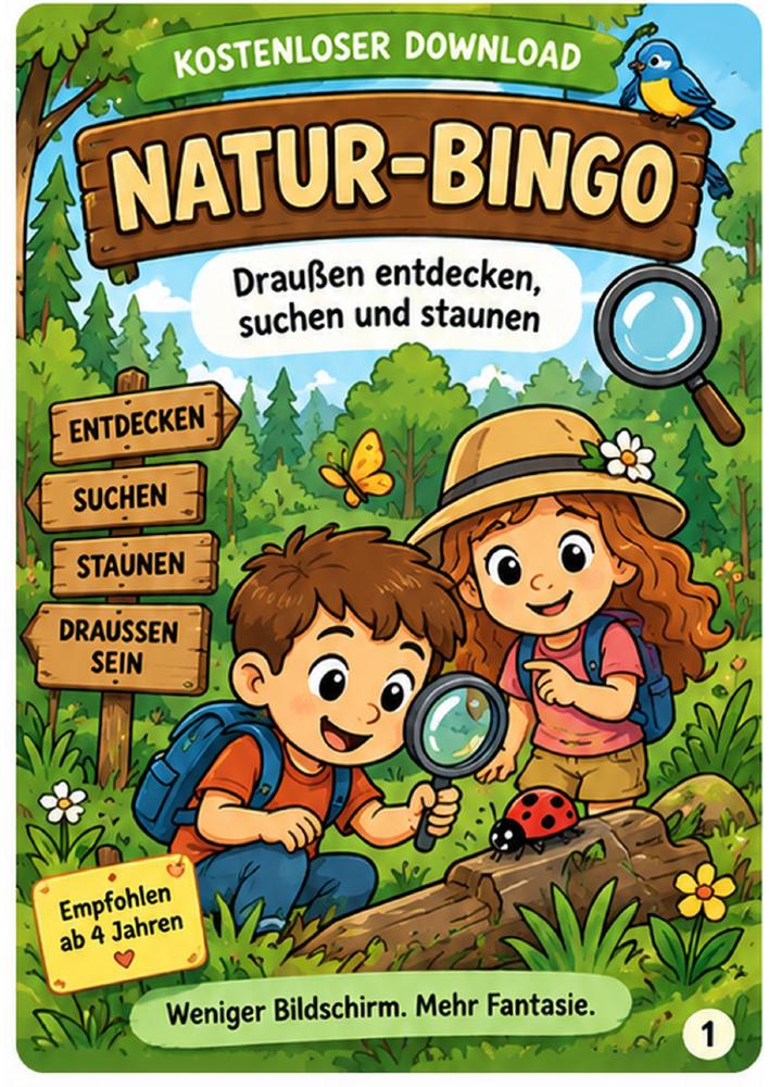 Echte Titelseite des kostenlosen Natur-Bingos