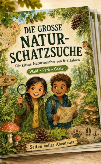 Cover der großen Natur-Schatzsuche für Kinder von 6 bis 8 Jahren